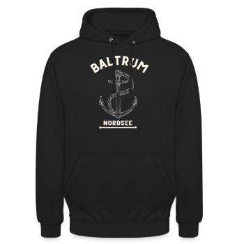 Baltrum - Unisex Hoodie - Schwarz - Vorne - Alina (178cm) & Michal (187cm)