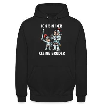 Ritter Kleiner Bruder - Ich bin der kleine Bruder - Unisex Hoodie - Schwarz - Vorne - Alina (178cm) & Michal (187cm)