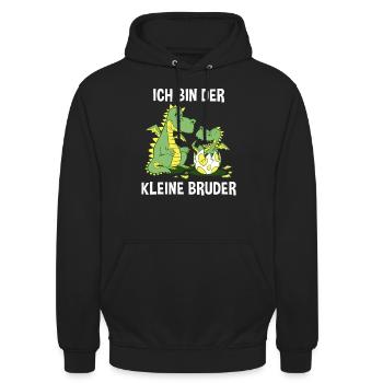 Drachen Kleiner Bruder - Ich bin der kleine Bruder - Unisex Hoodie - Schwarz - Vorne - Alina (178cm) & Michal (187cm)