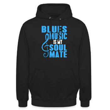 Cool Retro Blues Music Is My Soulmate T-Shirt - Unisex Hoodie - Schwarz - Vorne - Alina (178cm) & Michal (187cm)