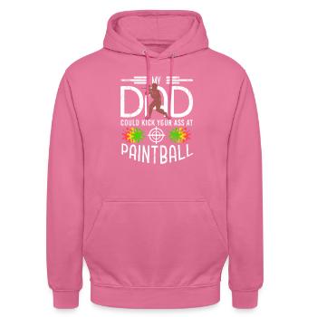 My Dad Could Kick Your Ass At Paint Ball Retro - Unisex Hoodie - pink - Front - Alina (178cm) & Michal (187cm)