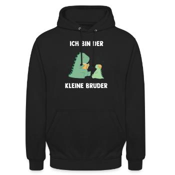 Dino Brüder Kleiner Bruder - Ich bin der kleine - Unisex Hoodie - Schwarz - Vorne - Alina (178cm) & Michal (187cm)