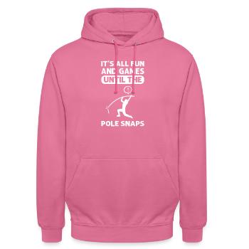 Die Stange Schnappt. Stabhochsprung. - Unisex Hoodie - Pink - Vorne - Alina (178cm) & Michal (187cm)