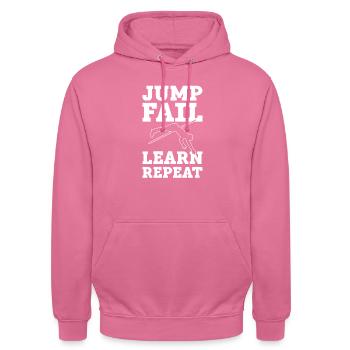 Sauter, échouer, apprendre, répéter. - Sweat-shirt à capuche unisexe - rose - Devant - Alina (178cm) & Michal (187cm)