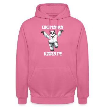 Karate Panda Crane Kick - Karate Japanische - Unisex Hoodie - Pink - Vorne - Alina (178cm) & Michal (187cm)