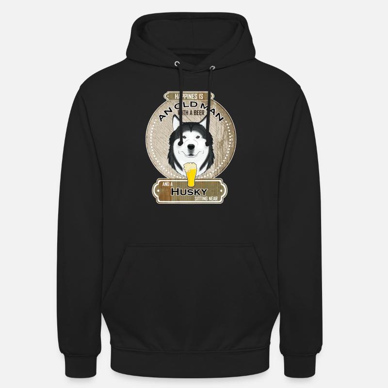 Husky Dad Amateur de bière - Sweat-shirt à capuche unisexe - noir