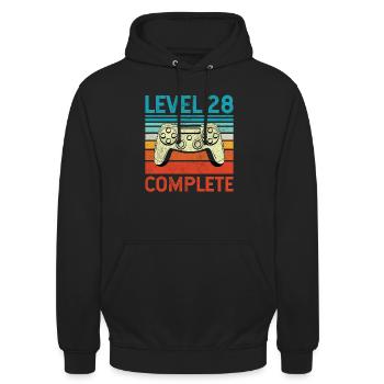 Level 28 Complete - Unisex Hoodie - Schwarz - Vorne - Alina (178cm) & Michal (187cm)