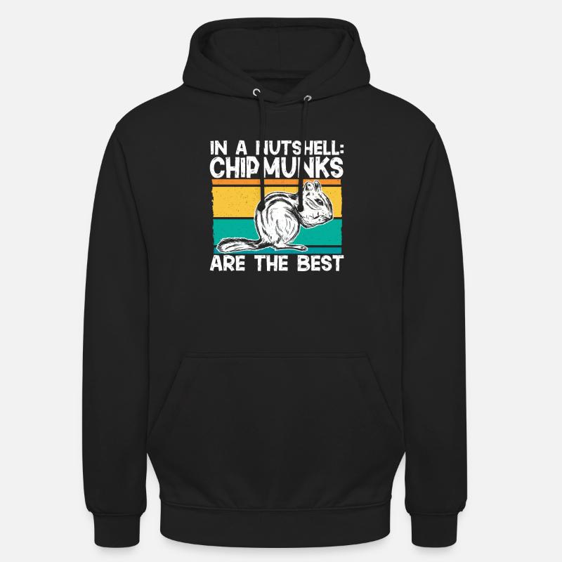Cadeau de rongeur chipmunk - Sweat-shirt à capuche unisexe - noir