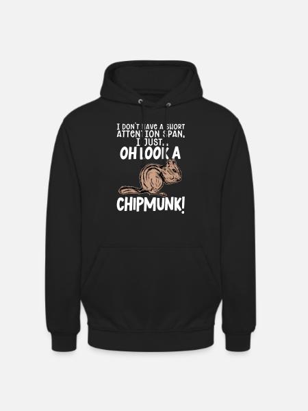 Cadeau de rongeur chipmunk - Sweat-shirt à capuche unisexe - noir