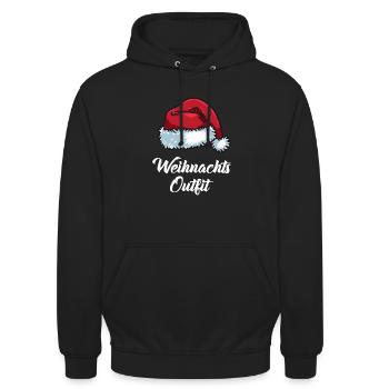 Weihnachts-Outfit Partnerlook Weihnachten Familie - Unisex Hoodie - Schwarz - Vorne - Alina (178cm) & Michal (187cm)