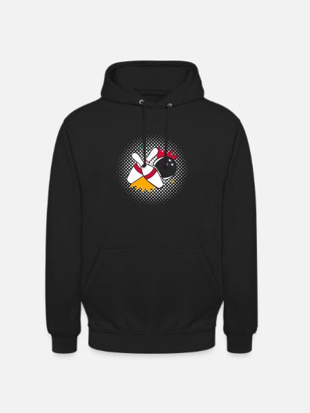 Bowlingkugel mit Pin - Unisex Hoodie - Schwarz