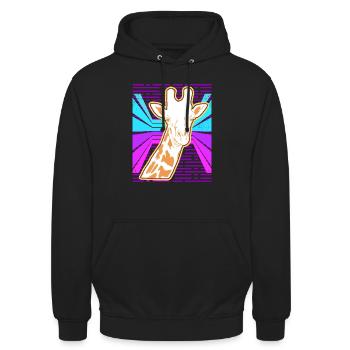 Awesome Giraffe Lover Vapor Wave Designs - Unisex Hoodie - Schwarz - Vorne - Alina (178cm) & Michal (187cm)