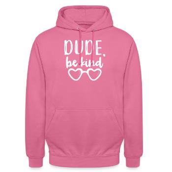 Dude Be Child - Sweat-shirt à capuche unisexe - rose - Devant - Alina (178cm) & Michal (187cm)