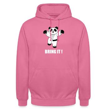 Karate Panda - Karate Japanische Kampfsportarten - Unisex Hoodie - Pink - Vorne - Alina (178cm) & Michal (187cm)