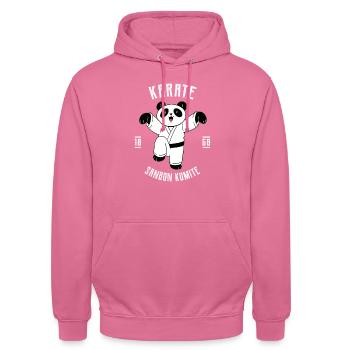 Lustiger Karate Panda - Karate Japanische - Unisex Hoodie - Pink - Vorne - Alina (178cm) & Michal (187cm)