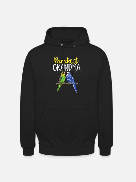 Budgerigar Parakeet Bird Pet Gift - Unisex Hoodie - black