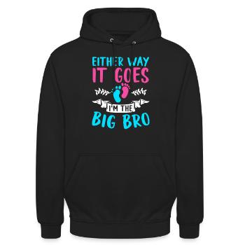 Quoi qu’il en soit, cela se passe à la naissance du grand frère - Sweat-shirt à capuche unisexe - noir - Devant - Alina (178cm) & Michal (187cm)