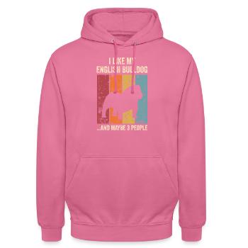 Deutsch Bulldog Dog Dog Propriétaire - Sweat-shirt à capuche unisexe - rose - Devant - Alina (178cm) & Michal (187cm)