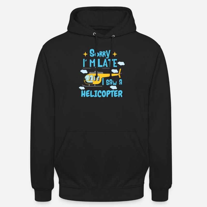 Ich sah einen Hubschrauber - Unisex Hoodie - Schwarz