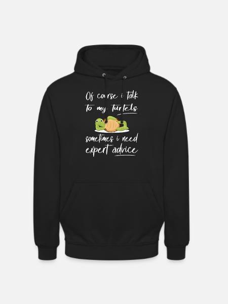 Funny Turtle Design Pet - Unisex Hoodie - black