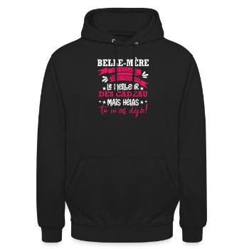 Humour Belle Mère | La Meilleur Belle Maman - Sweat-shirt à capuche unisexe - noir - Devant - Alina (178cm) & Michal (187cm)