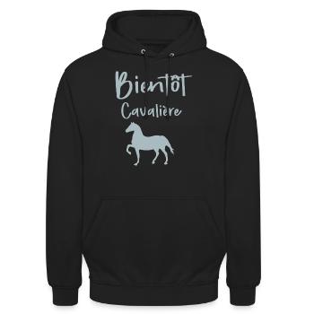 bientôt Cavalière - Sweat-shirt à capuche unisexe - noir - Devant - Alina (178cm) & Michal (187cm)