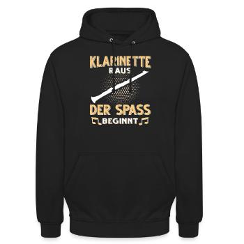 Klarinette Blasmusik Musikverein Orchester Jazz - Unisex Hoodie - Schwarz - Vorne - Alina (178cm) & Michal (187cm)
