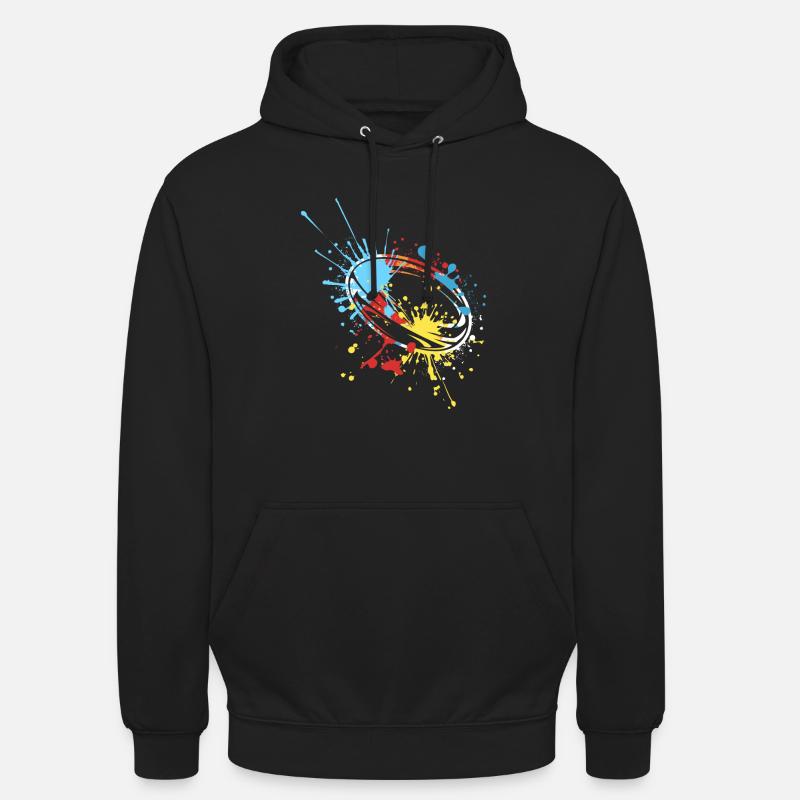 Splash Art Rugby - Sweat-shirt à capuche unisexe - noir