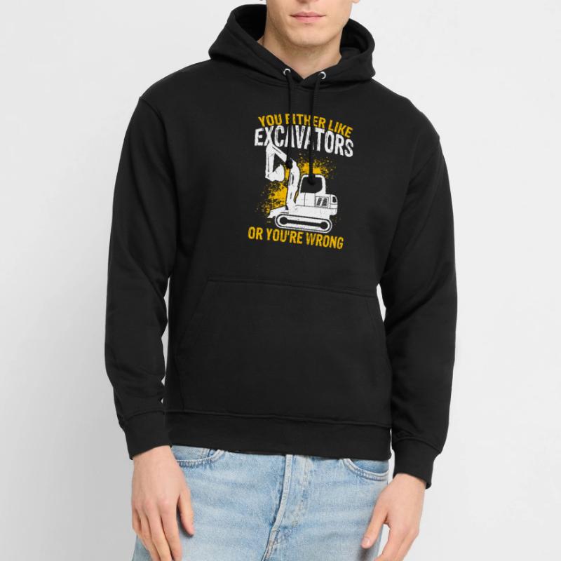 Excavator Operator Worker Backhoe Digging Unisex Hoodie