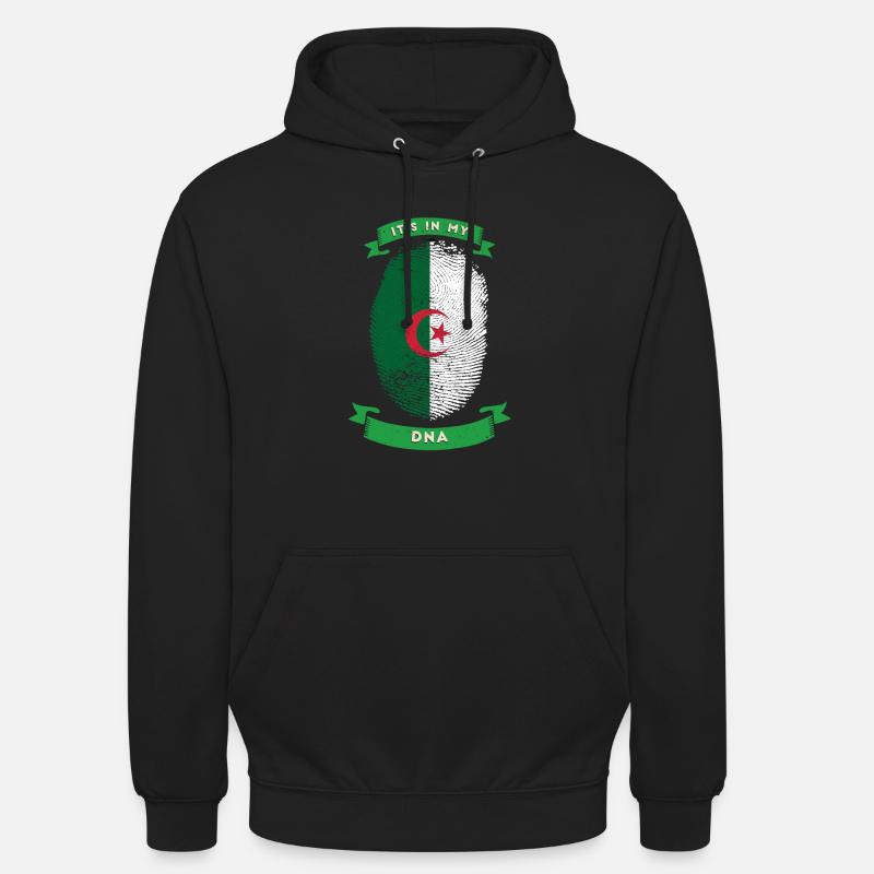 Algérie Drapeau ADN Pays - Sweat-shirt à capuche unisexe - noir