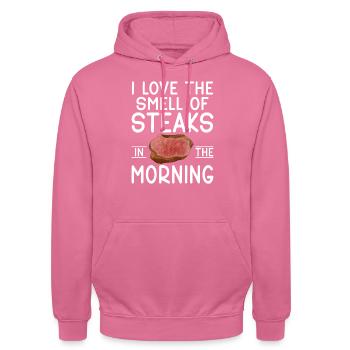 Steak Lover Steak Cadeau - Sweat-shirt à capuche unisexe - rose - Devant - Alina (178cm) & Michal (187cm)