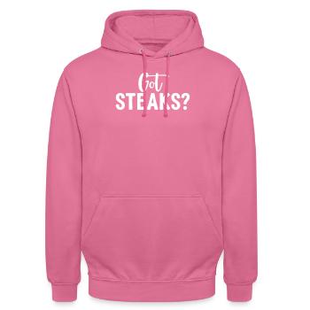 Steak Lover Steak Geschenk - Unisex Hoodie - Pink - Vorne - Alina (178cm) & Michal (187cm)
