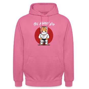 Niedlicher Taekwondo Tiger - Lustige TKD - Unisex Hoodie - Pink - Vorne - Alina (178cm) & Michal (187cm)