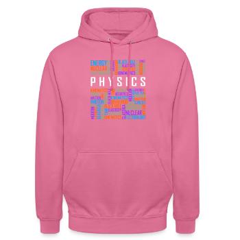Physics - Words - Unisex Hoodie - pink - Front - Alina (178cm) & Michal (187cm)