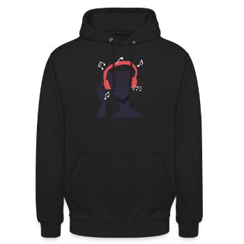 Mes écouteurs ne jouent que du reggaeton - Sweat-shirt à capuche unisexe - noir - Devant - Alina (178cm) & Michal (187cm)