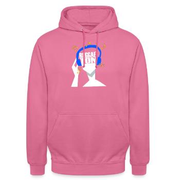 Mes écouteurs ne jouent que du reggaeton - Sweat-shirt à capuche unisexe - rose - Devant - Alina (178cm) & Michal (187cm)
