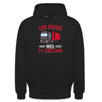 LKW Fahrer Geschenk Brummi Vater - Unisex Hoodie - Schwarz - Vorne - Alina (178cm) & Michal (187cm)