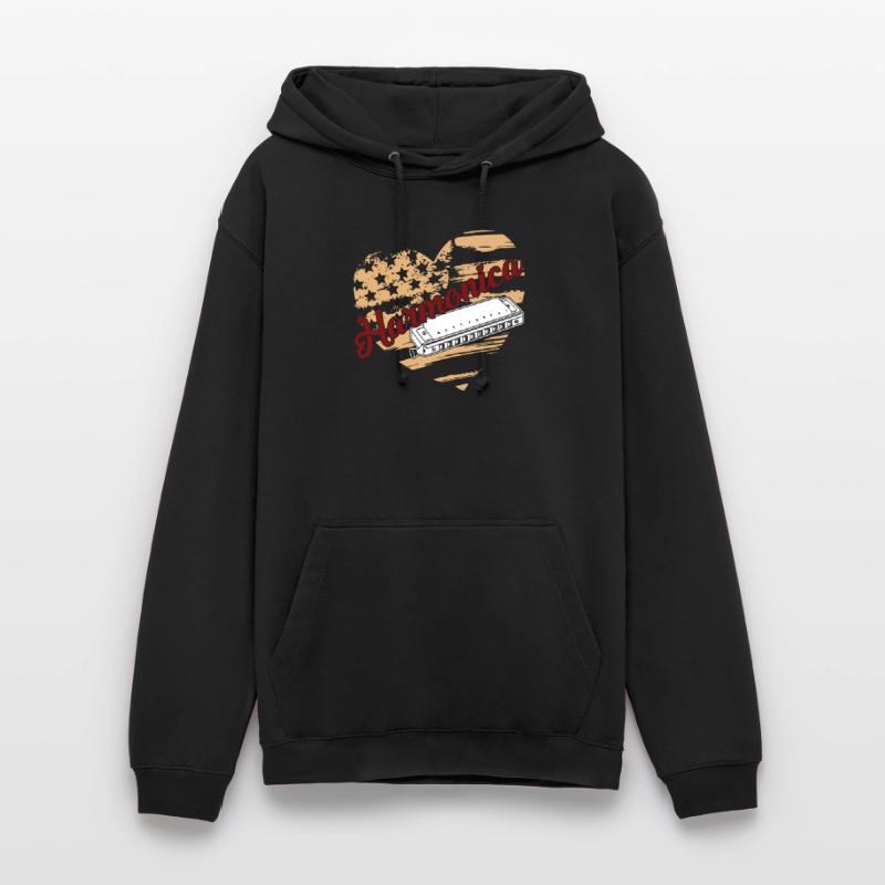 Harmonica Harmonica Flag Unisex Hoodie