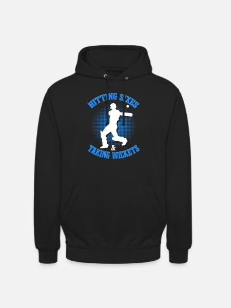 Hitting Sixes & Taking Wickets | Cricket - Unisex Hoodie - black