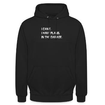 Cant I Have Plans In The Garage Fathers Day Car - Unisex Hoodie - black - Front - Alina (178cm) & Michal (187cm)