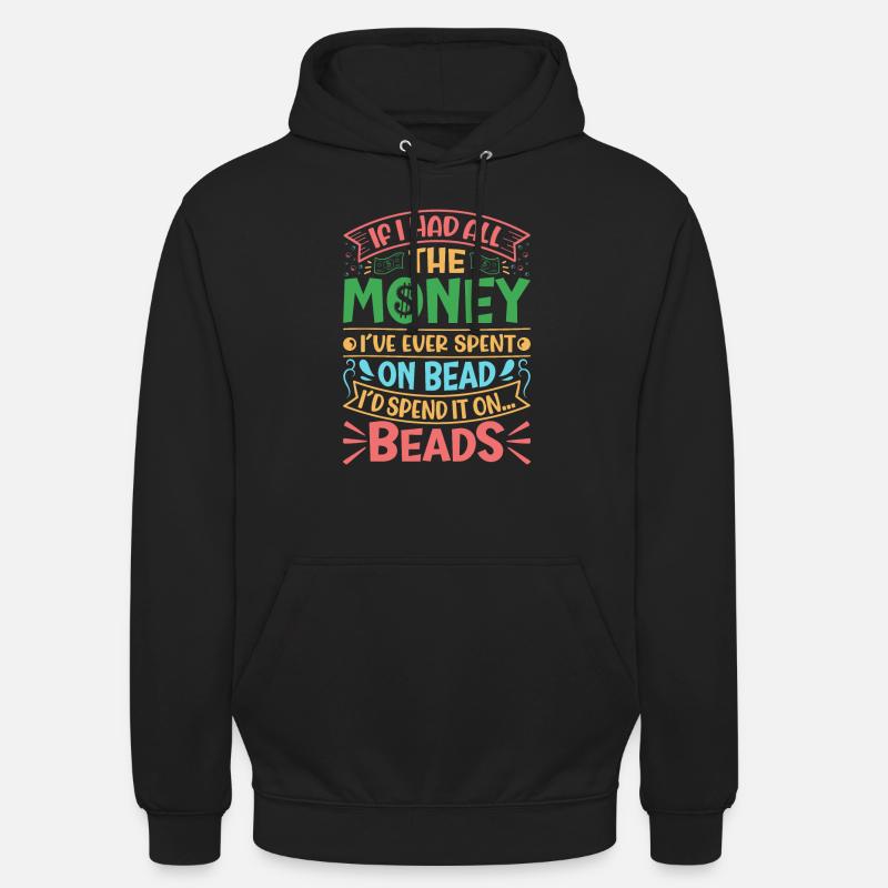 Dessins de perles pour bédader. - Sweat-shirt à capuche unisexe - noir