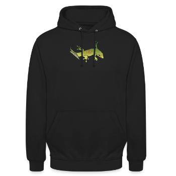 Madagaskar Taggecko I Reptilien Motiv für - Unisex Hoodie - Schwarz - Vorne - Alina (178cm) & Michal (187cm)