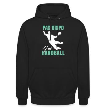 J'ai Handball Humour - Sweat-shirt à capuche unisexe - noir - Devant - Alina (178cm) & Michal (187cm)