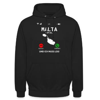 Malta Urlaub Design Mittelmeer Insel Reise Malta - Unisex Hoodie - Schwarz - Vorne - Alina (178cm) & Michal (187cm)