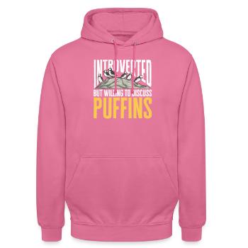 puffin puffin auke birds Lunde - Unisex Hoodie - pink - Front - Alina (178cm) & Michal (187cm)