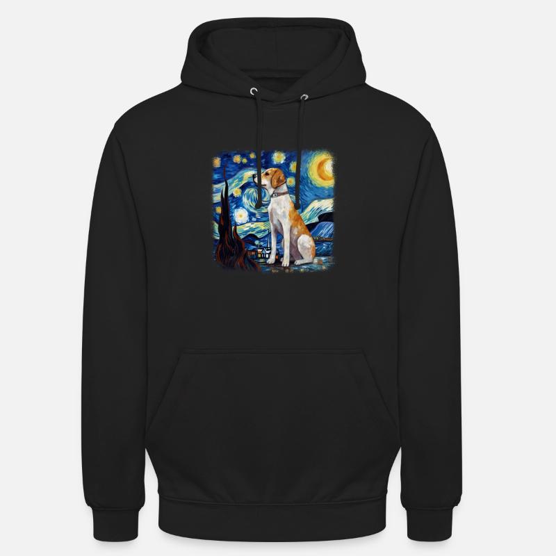 Beagle Van Gogh nuit étoilée - Sweat-shirt à capuche unisexe - noir