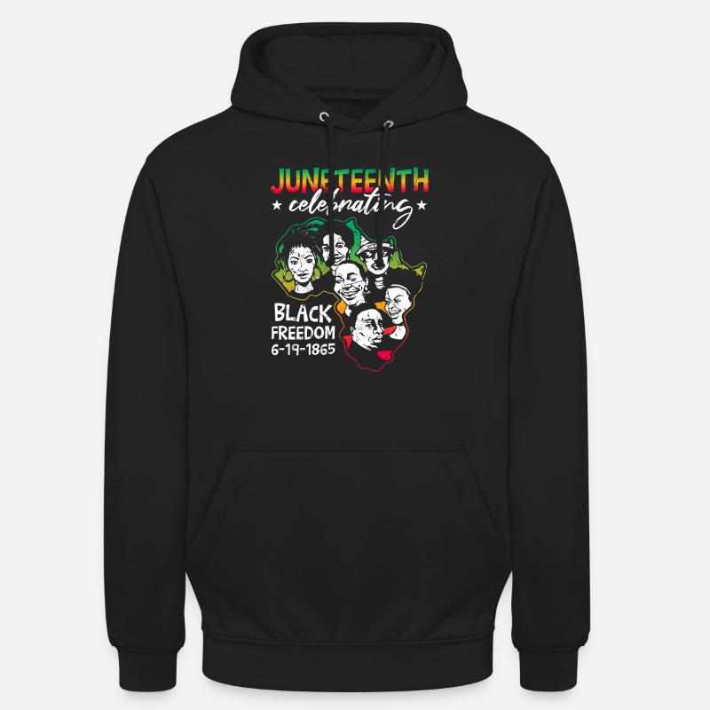 Célébration de Juneteenth - Sweat-shirt à capuche unisexe - noir