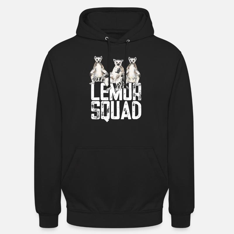 Lémurien à queue annelée - Sweat-shirt à capuche unisexe - noir