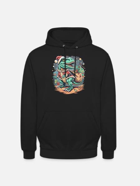 Dinosaur Trex Christmas - Unisex Hoodie - black