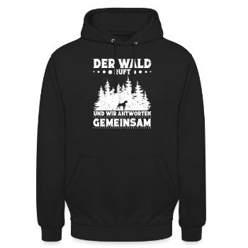Waldmensch Naturliebhaber Baum Natur Waldliebe - Unisex Hoodie - Schwarz - Vorne - Alina (178cm) & Michal (187cm)